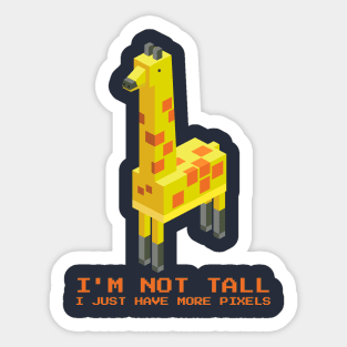 Giraffe Pixel Playground - The High-Reach Tee for Fun-Loving Kids Sticker